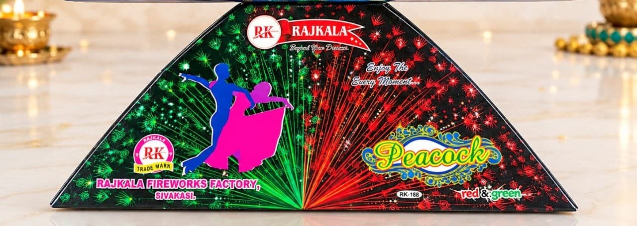 Red & Green colour peacock ( 5 face)